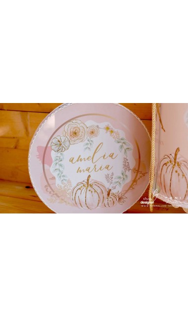 Trusou botez cu zana gold Tinkerbell si dovleci aurii cu somon si verde menta 18
